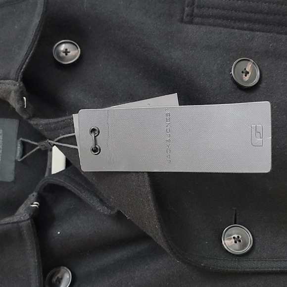 Jack and Jones Wool TIm Coat Dbl Breastd Dbl Collar peacoat Mens - Picture 7 of 14